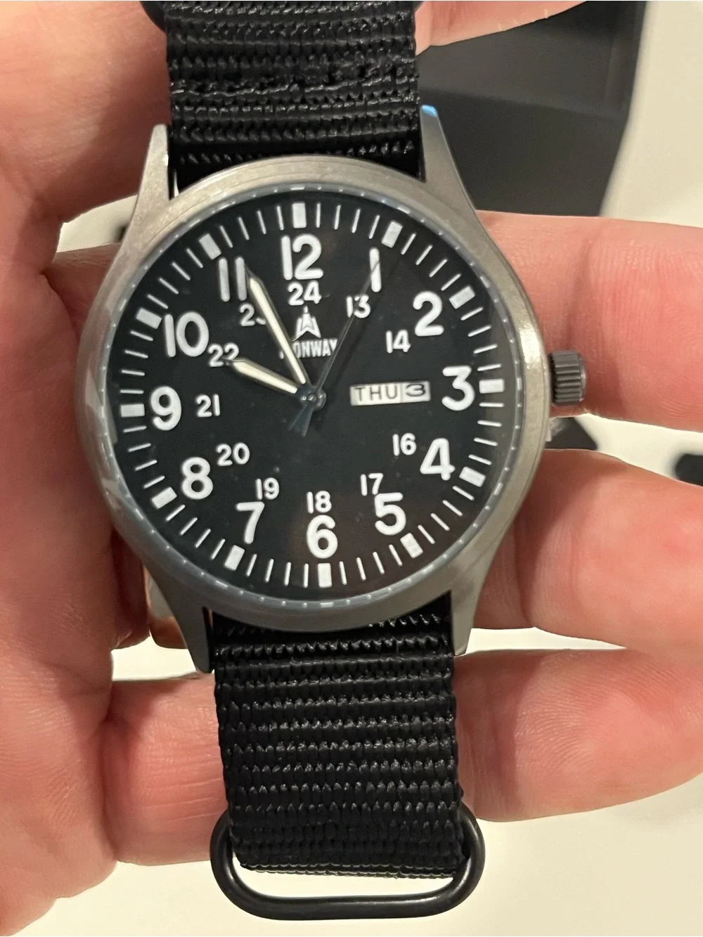 IronWay Field Watch With Black Nylon Nato Strap 41mm Quartz NWT